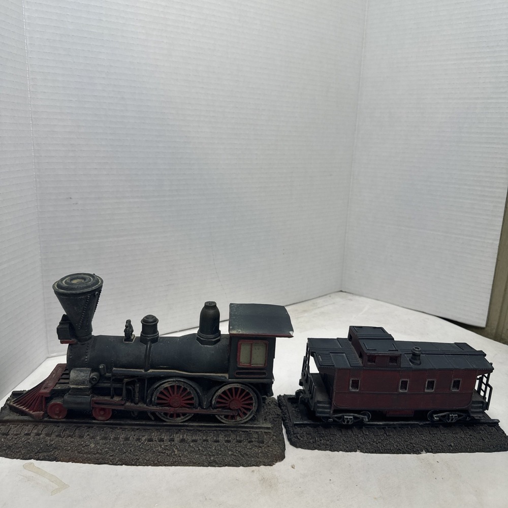 Handcrafted Large Solid  Steam Engine & Caboose.  See Photos for Details.